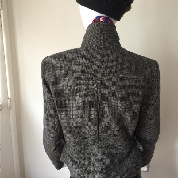 VTG Lauren Ralph Lauren wool tweed moto blazer/jacket - Picture 2 of 10